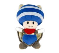 SUPER MARIO - Flying Squirrel Blue Toad - Plush 21 NUOVO