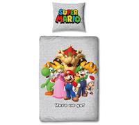 Super Mario & Friends Set copripiumino singolo, 135x200 + 80x80 cm, 100% cotone