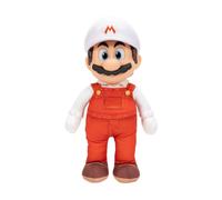 Peluche snodabile di Fire Mario del film Super Mario Galaxy, 35,5 cm, con licenza ufficiale Jakks Pacific, con testa scolpita di Roto, peluche da collezione Nintendo