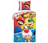 Set Letto SUPER MARIO MOVIE Mario Luigi Toad Bowser COPRIPIUMINO Cotone 140x200