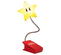 Paladone Super Mario Super Star Clip Book Light - Battery Powered LED Clip Lamp with Flexible Arm, Official Nintendo Merchandise