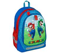 Super Mario Luigi Zaino Scuola Blu Nintendo Zip Borsa Scuola Ufficiale 43 cm