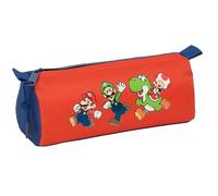 SUPER MARIO MAMMA MIA - Astuccio con cerniera e scomparto, astuccio per bambini, ideale per bambini in età scolastica, comodo e versatile, qualità e resistenza, 21 x 7 x 8 cm