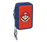 SUPER MARIO MAMMA MIA - Astuccio scuola con 37 utili inclusi, astuccio per bambini, ideale per bambini dai 5 ai 14 anni, comodo e versatile, qualità e resistenza, 12,5 x 5,5 x 19,5 cm