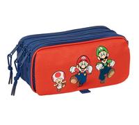 SUPER MARIO MAMMA MIA - Astuccio triplo grande, astuccio per bambini, ideale per bambini in età scolastica, comodo e versatile, qualità e resistenza, 21,5 x 8 x 10 cm