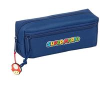SUPER MARIO MAMMA MIA - Astuccio triplo piccolo, astuccio per bambini, ideale per bambini in età scolastica, comodo e versatile, qualità e resistenza, 22 x 6 x 8,5 cm