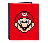 SUPER MARIO MAMMA MIA - Cartellina con fogli 4 anelli, ideale per bambini di diverse età, comoda e versatile, qualità e resistenza, 26,5 x 33 cm