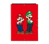 SUPER MARIO MAMMA MIA - Cartellina portadocumenti con 3 fogli, ideale per bambini di diverse età, comoda e versatile, qualità e resistenza, 26 x 36,5 cm