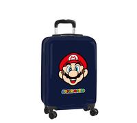 SUPER MARIO MAMMA MIA - Trolley da cabina 20 pollici, valigia con ruote, lucchetto di sicurezza, valigia leggera, 34,5 x 20 x 55 cm
