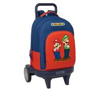 SUPER MARIO MAMMA MIA - Zaino grande con ruote, Compact Evoluzione, rimovibile, ideale per bambini di diverse età, comodo e versatile, qualità e resistenza, 33 x 22 x 45 cm