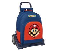 SUPER MARIO MAMMA MIA - Zaino Scuola, Indietro Ergonomico, con Carrello Safta Evolution, Ideale per bambini di diverse età, confortevole e versatile, qualità e resistenza, 32 x 15 x 42 cm