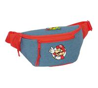 SUPER MARIO Mario - Marsupio con tasca esterna, ideale per giovani e bambini di diverse età, comodo e versatile, qualità e resistenza, 23 x 9 x 12 cm