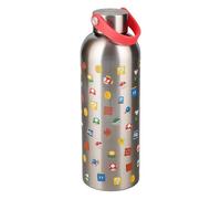 Paladone Borraccia in metallo Super Mario con anello per il trasporto - Borraccia in acciaio inossidabile da 500 ml, prodotto ufficiale Nintendo