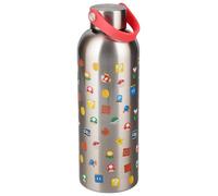 Paladone Borraccia in metallo Super Mario con anello per il trasporto - Borraccia in acciaio inossidabile da 500 ml, prodotto ufficiale Nintendo