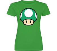 Super Mario Mushroom Unisex T-Shirt Verde XL 100% Cotone Regular