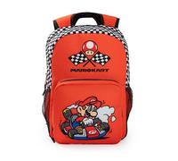 Super Mario Nintendo Zaino rosso di Mario Kart | Zaino scolastico unisex per bambini per libri | Design con cerniera | Personaggio di Mario | Articoli essenziali per il ritorno a scuola