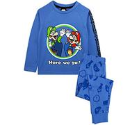 Super Mario Pigiama Luigi Boys Manica Lunga Bambini Blue T-Shirt & Pantaloni Pjs