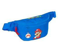 Super Mario Play - Marsupio con tasca esterna, ideale per giovani e bambini di diverse età, comodo e versatile, qualità e resistenza, 23 x 9 x 12 cm, colore: blu/rosso, blu/rosso, Estándar, Casual