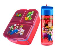 Super Mario Porta Merenda Bambino con Scomparti e Borraccia per Scuola e Gite