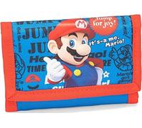 SUPER MARIO - Portafoglio Ufficiale Super Mario con Pratica Chiusura a Zip e Scomparti Interni, Idea Regalo Bambini e Ragazzi, Blu e Rosso