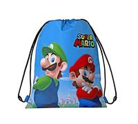 SUPER MARIO - Sacca Coulisse Ufficiale Super Mario, Compatta e Versatile, Ideale per Palestra, Scuola, Viaggi, Portamerenda, Idea Regalo Bambini e Ragazzi, 35x42x2 cm, Azzurra