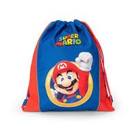 SUPER MARIO - Sacca Coulisse Ufficiale Super Mario, Compatta e Versatile, Retro in Rete e Tasca Chiusa con Zip, Interno Foderato, Ideale per Palestra, Scuola, Viaggi, Idea Regalo Bambini, 34x42 cm