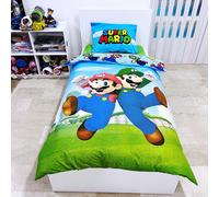 Super Mario Set Letto Singolo Copripiumino 140x200cm,Federa in Cotone