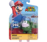 Super Mario Spike - Action figure da 10,2 cm con blocco POW