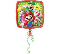 Anagram- Pallone Foil Standard 17""-42 Cm Supermario, Multicolore, 7A3200801
