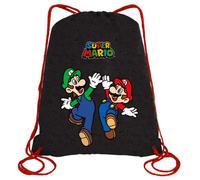 Super Mario String Bag Nero Bambino