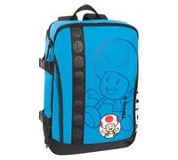 SUPER MARIO SUPERMARIO, Toad - Zaino Scuola Organizzato con Chiusura Zip, Tasca Compatibile per Tablet + Vani a Zip, con Spallacci e Cinghie Regolabili - Zainetto Regali Natale 20x40Hx17, 31L, Blu
