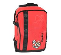 SUPER MARIO SUPERMARIO, Zaino Scuola Organizzato con Chiusura Zip, Tasca Compatibile per Tablet + Vani Zip, con Spallacci e Cinghie Regolabili - Zainetto Valido per Regali Natale 20x40Hx17, 31L, Blu