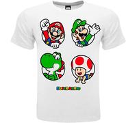SUPER MARIO T-Shirt Maglietta BIANCA MARIO LUIGI YOSHI TOAD NINTENDO