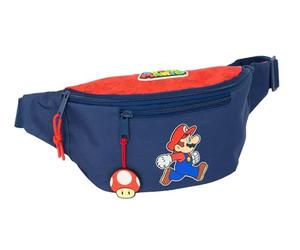 SUPER MARIO TRICK - Marsupio con tasca esterna, ideale per giovani e bambini di diverse età, comodo e versatile, qualità e resistenza, 23 x 9 x 12 cm, blu scuro/rosso, M, Casual