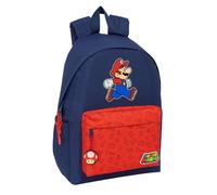 SUPER MARIO TRICK - Zaino per laptop da 14,1", ideale per giovani di diverse età, comodo e versatile, qualità e resistenza, 31 x 13 x 43 cm, blu scuro/rosso, M, Casual