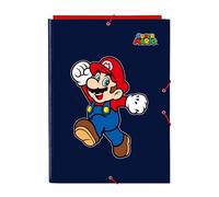 Safta Cartella a fogli Super Mario World – 3 fogli, 26 x 36,5 cm, blu navy, ideale per bambini