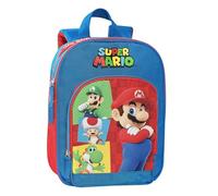 SUPER MARIO - Zainetto Bambino e Bambina Ufficiale Super Mario, Ideale per Asilo e Tempo Libero, con Spallacci Imbottiti, Retro e Fondo Termoformati, con Pratiche Chiusure a Zip, 23 x 30H x 10 cm