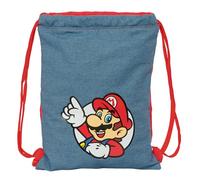 SUPER MARIO - Zaino a sacco piatto Junior, ideale per bambini di diverse età, comodo e versatile, qualità e resistenza, 26 x 34 cm