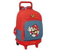 Safta Compact Extraible Super Mario 33l Wheeled Backpack Rosso Bambini