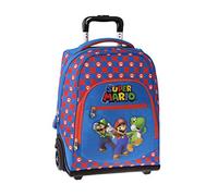 SUPER MARIO - Zaino Scuola Trolley Ufficiale Super Mario con Maniglia Regolabile, Spallacci Imbottiti e Regolabili, Tasca Frontale e Chiusure A Zip, 32x47Hx21 cm, Multicolore