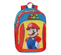 Panini Zaino Super Mario Organizzato 2024 – 2 scomparti, tasca frontale – Blu/Rosso