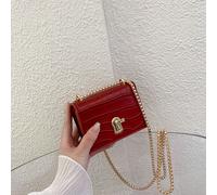 Super Mini Borsa A Tracolla Con Catena A Maglia Ad Ossa Di Pesce E Fibbia Con Serratura Semplice, Il Miglior Regalo Di San Valentino Per Lei Tagli UnicaColore unicoPoliuretano