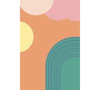 super minimal sun and clouds cover Dotted Notebook Bullet Journal 180 pages cream paper