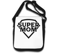 Super Mom Superhero Graphic Borsa a tracolla bianca