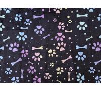 Super Morbido Tenero Pile Stampa Digitale Tessuto Stoffa Paws Ossa Rainbow Ombre
