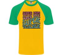 Super Mum Donna Insegnante Uomo S/S Baseball T-Shirt