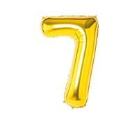Super Mundo - Palloncini di compleanno 7 oro, 45 cm, Palloncino 7, numero 7, compleanno, decorazione per feste (numero 7, oro, 45 cm)