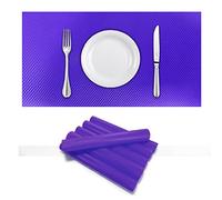 Super Mundo - Set di 6 tovagliette in plastica, 45 x 30 cm, sottopentola singola antimacchia impermeabile in plastica (viola)