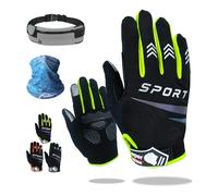 super NADIAK-Guanti da Bicicletta Leggeri,Dita Lunghe,Touchscreen,Antiscivolo,Traspiranti-Riflettenti-Uomo/Donna,per Ciclismo, Mountain Bike,Strada,Gravel,Comfort e Grip Ottimale (Verde, L)