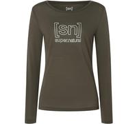super.natural Donna The Essential Logo Manica Lunga, Black Ink-Silver Reflective, L